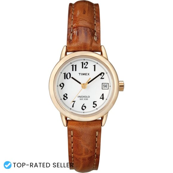 Classic Minimalist Analog Watch Elegant Gold Tone White Dial Leather Strap main image 7